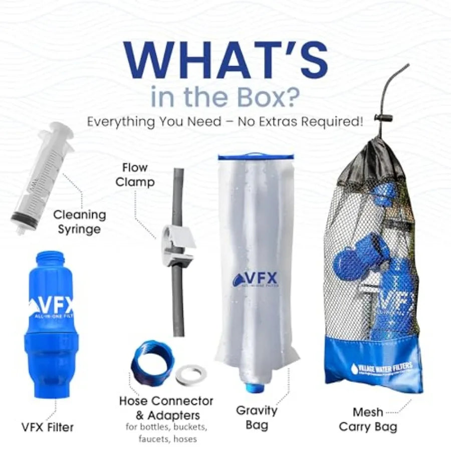 Survival Water Purifier for Camping Hiking, Backpacking,