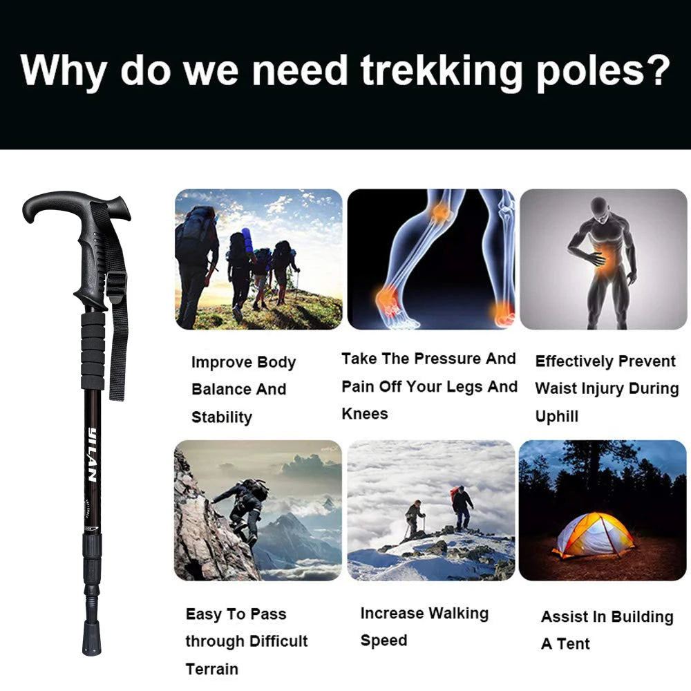Ultralight hiking poles with shock absorption