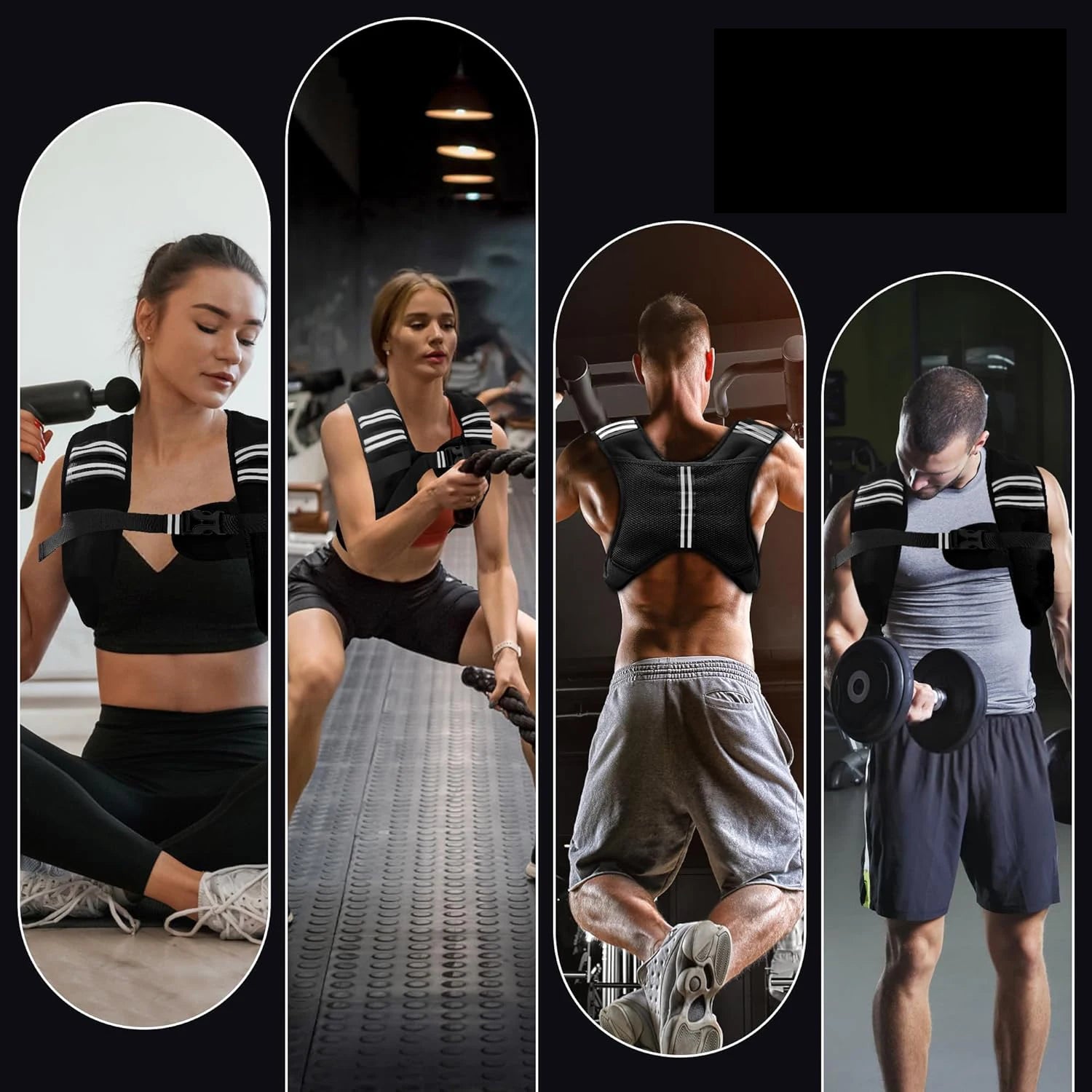 12lb Weight Vest Reflective Stripe for Workout