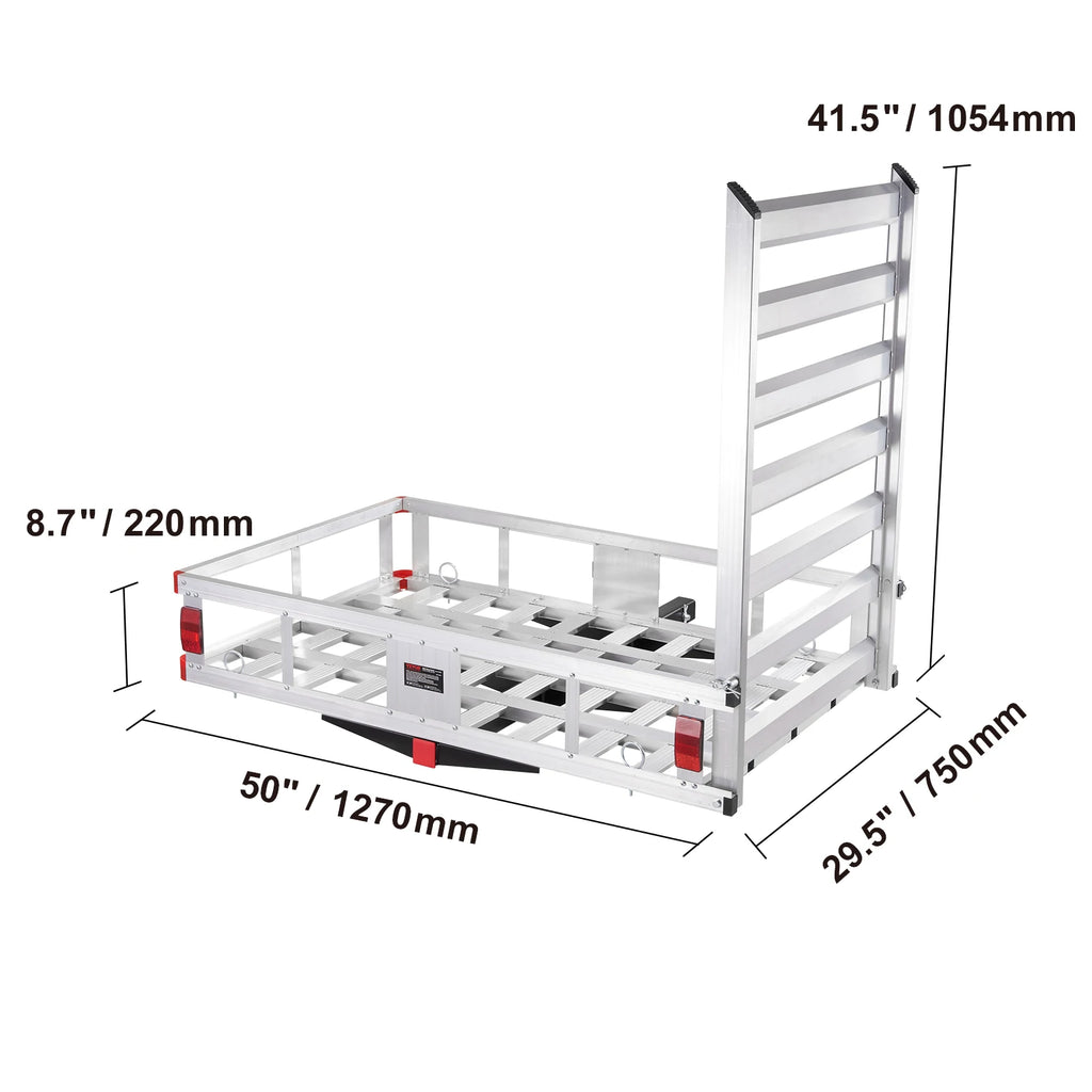 Capacity Trailer Hitch Mount Aluminum Cargo Basket