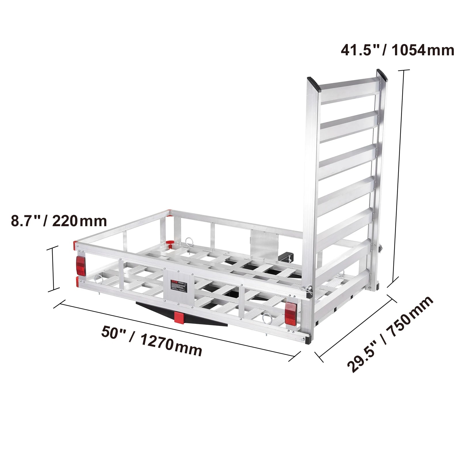 Capacity Trailer Hitch Mount Aluminum Cargo Basket
