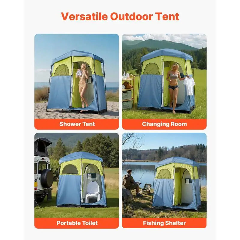 Camping Shower Tent, 2-Room Portable Privacy Tent