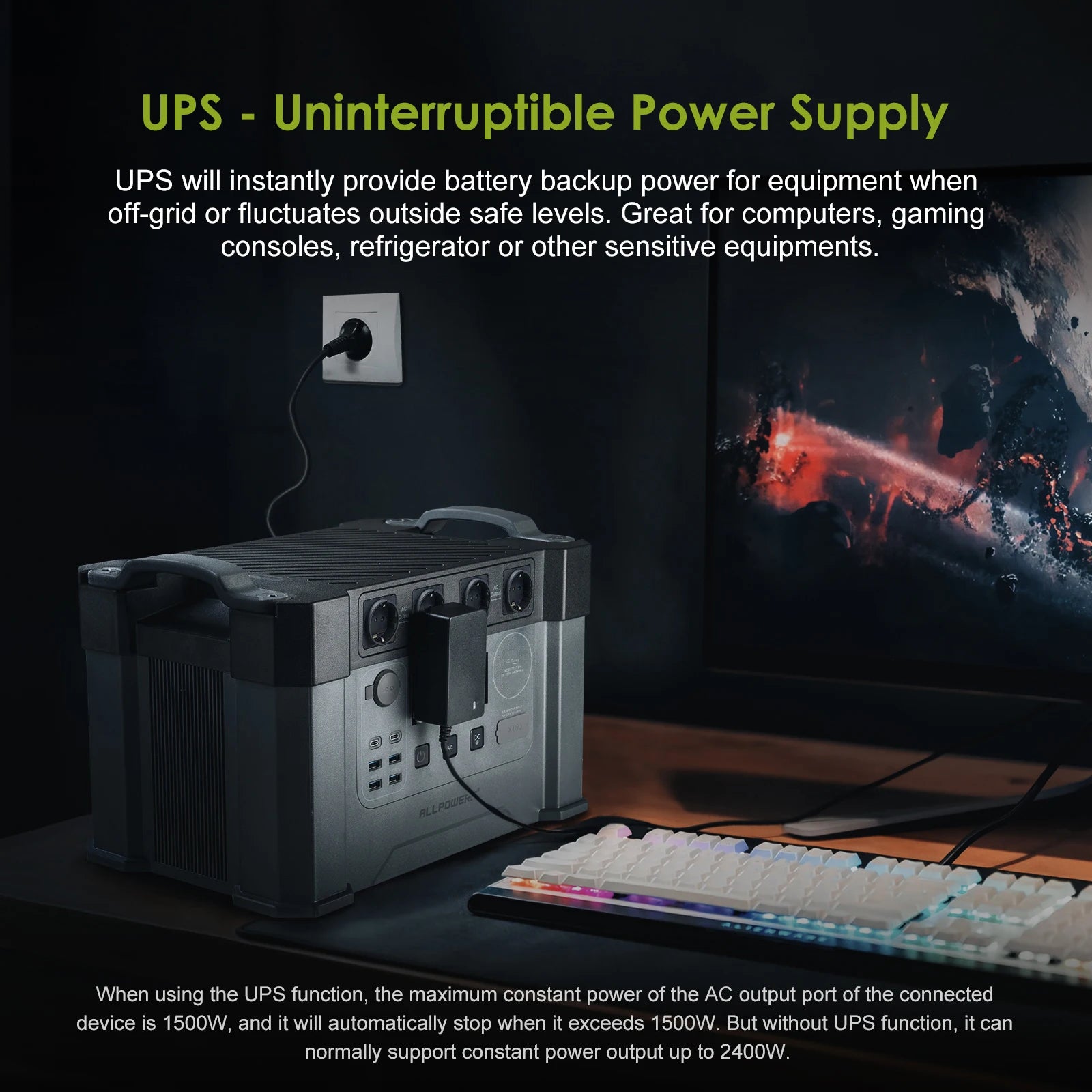 Outdoor Generator Portable Power Station with 4X100W