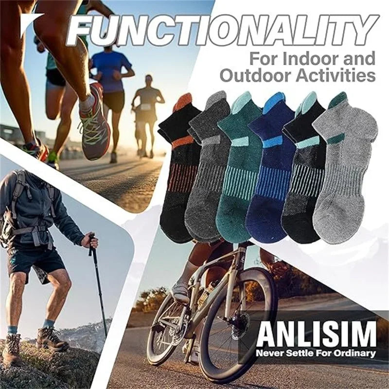 6 Pairs Merino Wool Ankle Running Hiking Socks