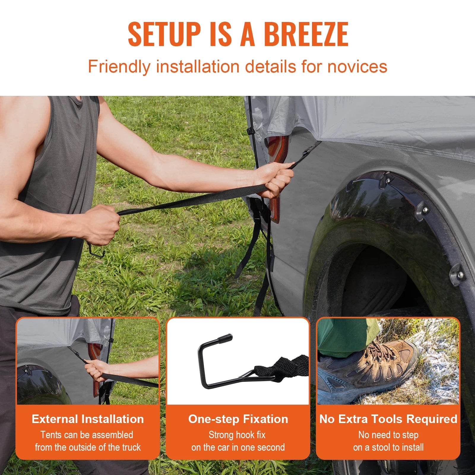 Truck Bed Tent 5.5'-6' with Rain Layer