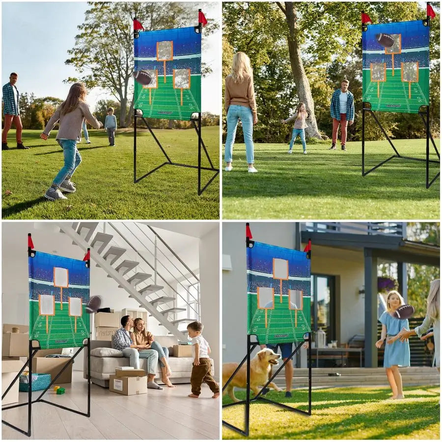 Football Toss Game with 4 Inflatable Balls 66 Throwing Target Football Target