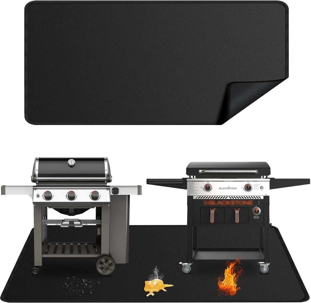 100x39" Extra-Large Under Grill Mat, Double-Sided Fireproof, Oil-Proof & Waterproof for BBQ Fire Pit