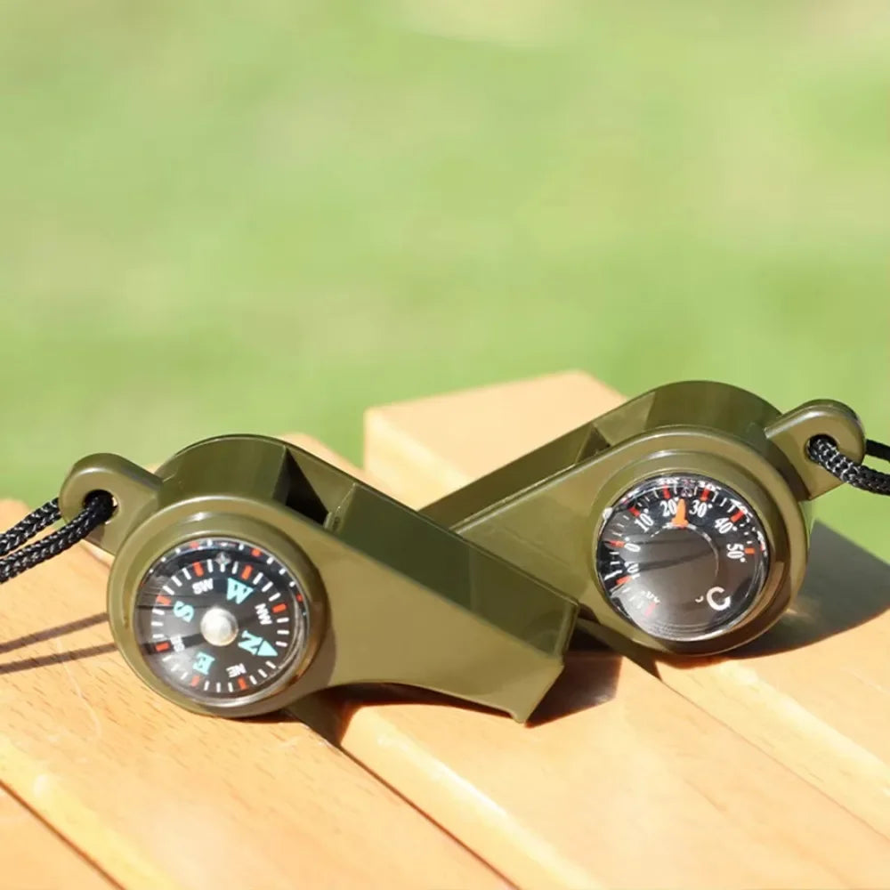 3-in-1 Compass Whistle Thermometer