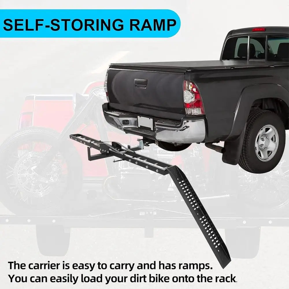 600lbs Steel Motorcycle Scooter Carrier Hitch Mount Rack