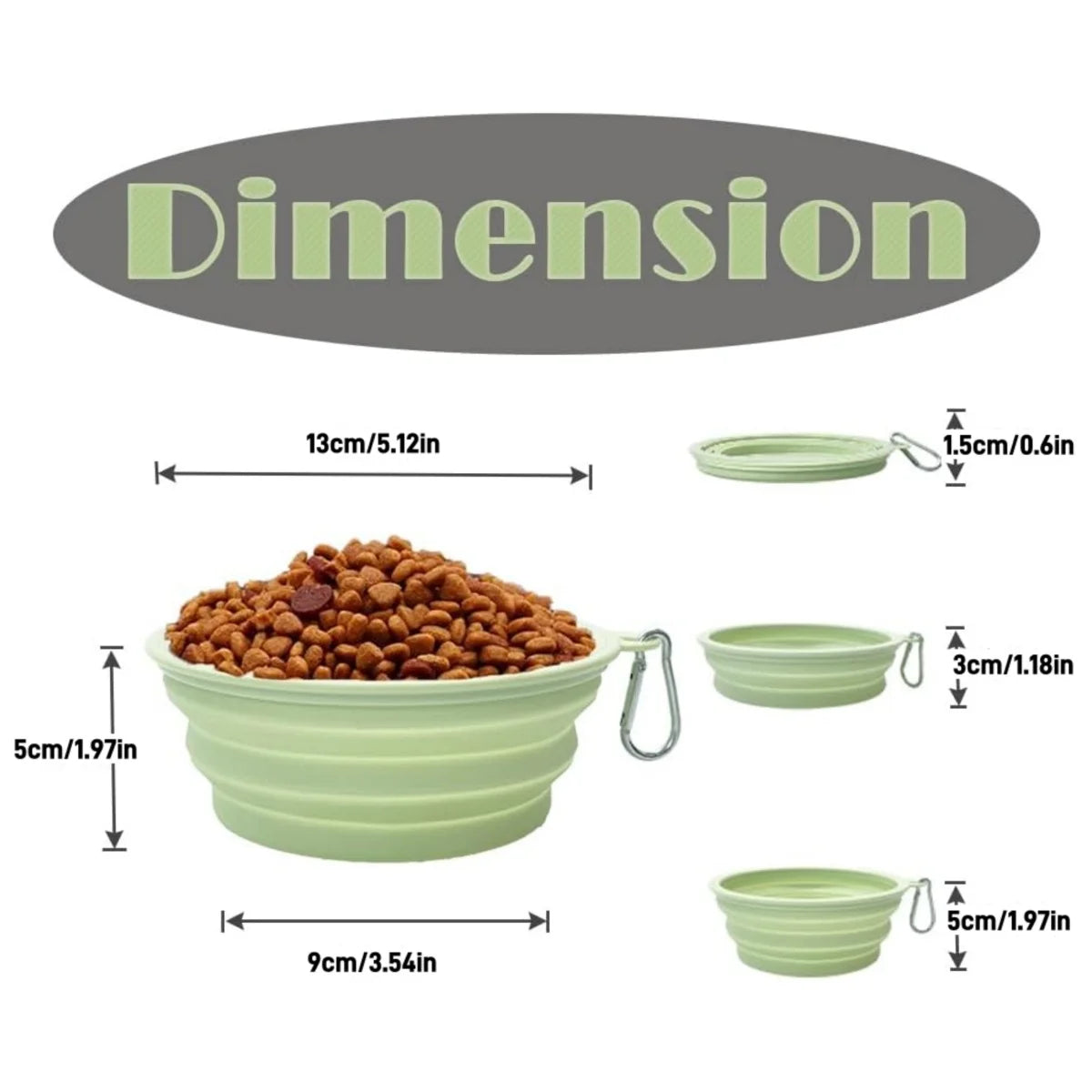 2pcs Collapsible Pet Silicone Dog Food Water Bowl Outdoor