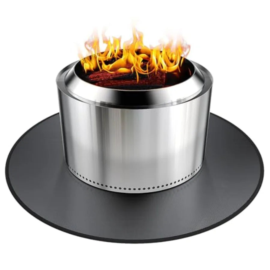 48" Fireproof Fire Pit Mat for Solo Stove Yukon 5-Layer Round Grill Mats for Outdoor Grill Deck Protector Waterproof Pad for Ca