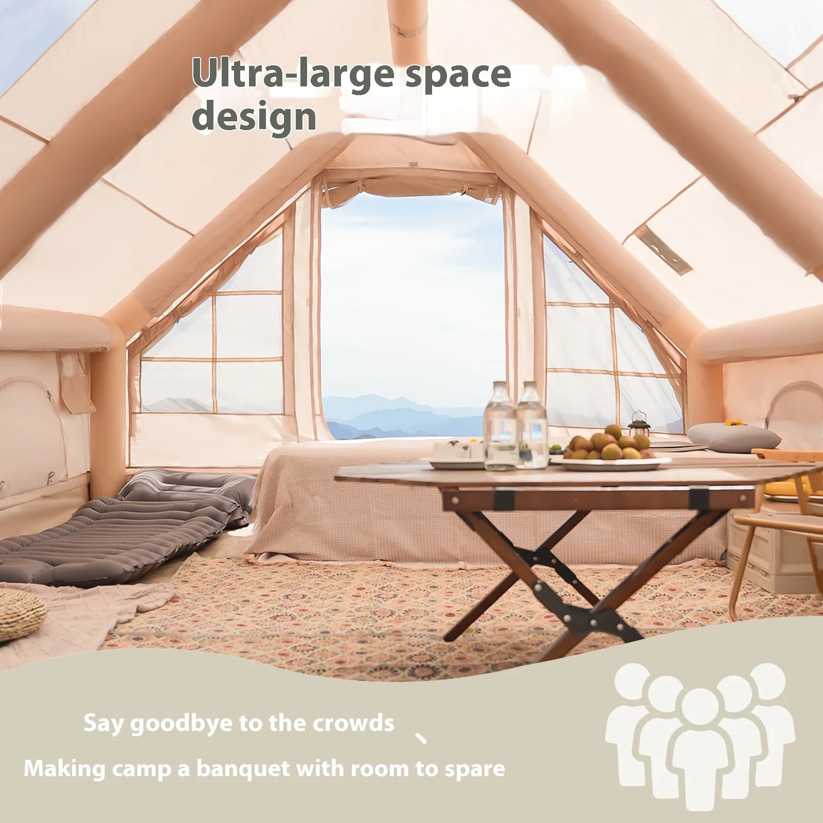 Luxury Camping Inflatable Tents With Stove Plug