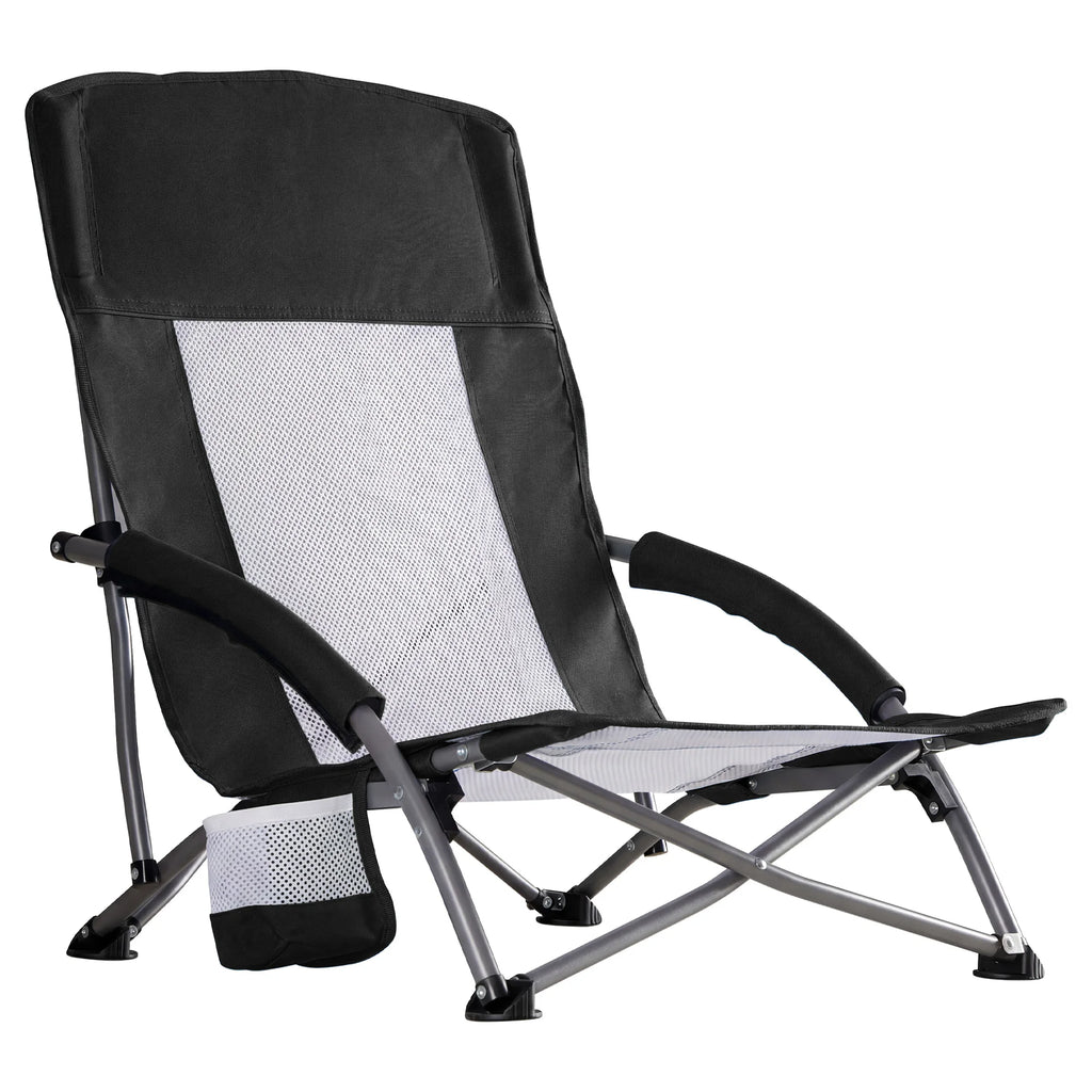 Beach Chair Collapsible Padded with Cup Holder