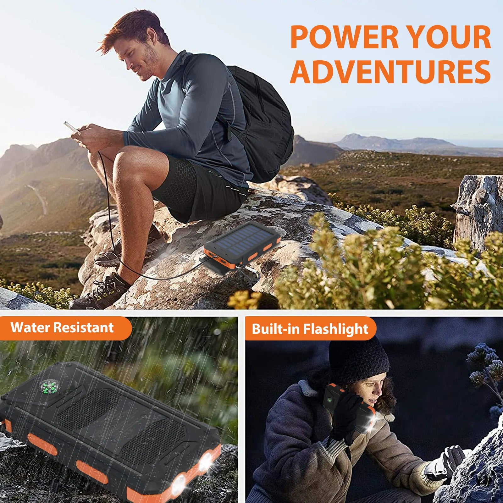 20000mAh Solar Power Bank Portable