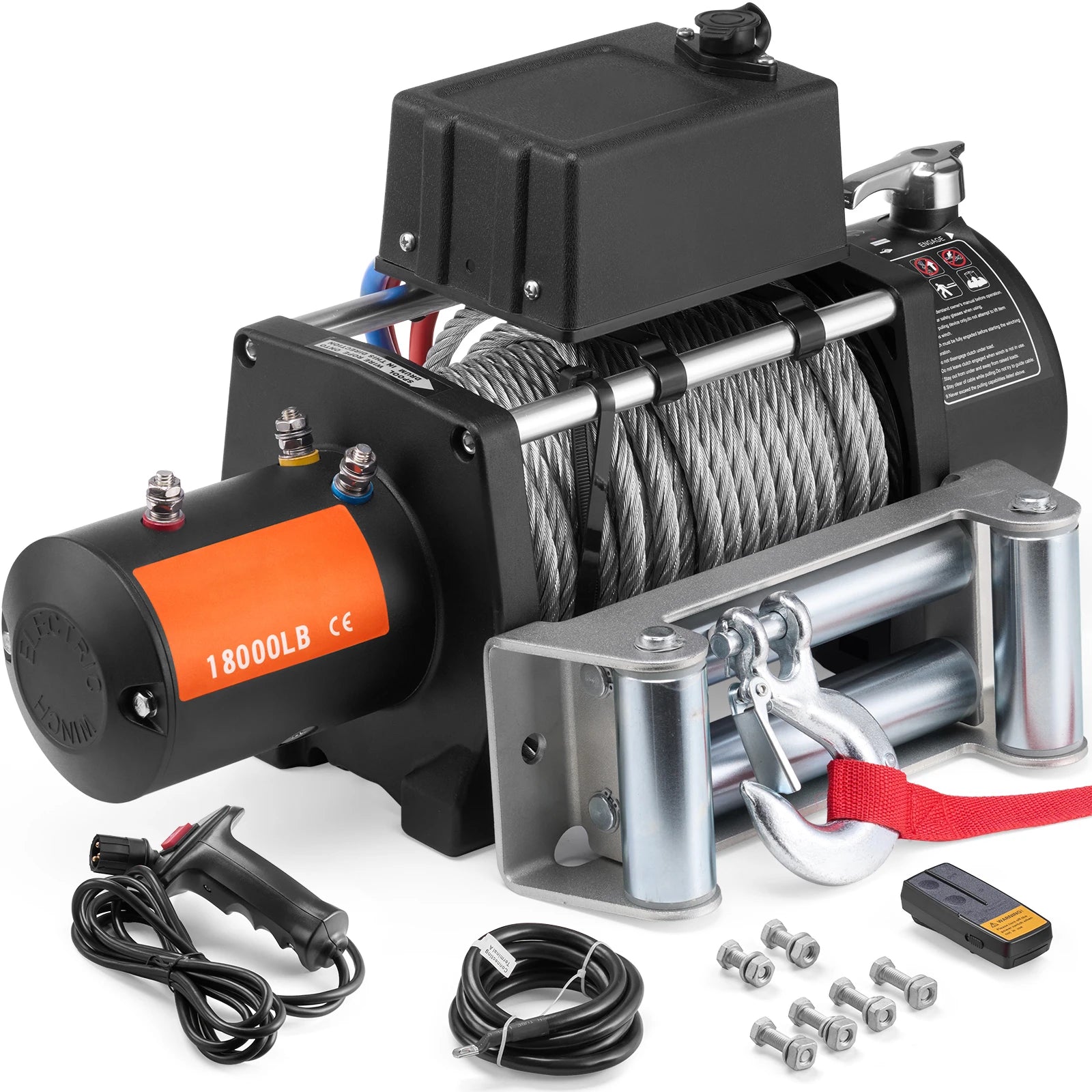 Electric Winch Truck Steel Cable Winch 85ft Wire Rope