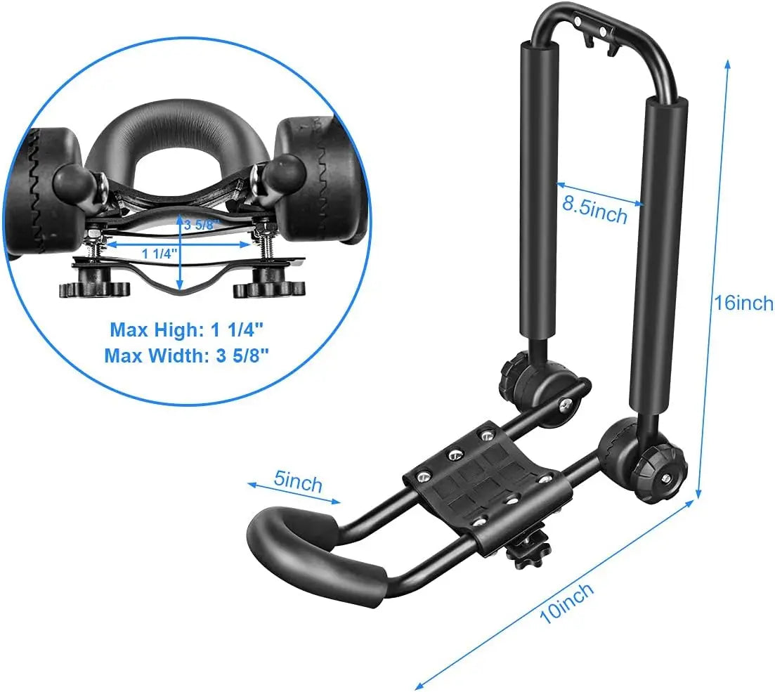 Universal Foldable J-Bar Kayak Rack