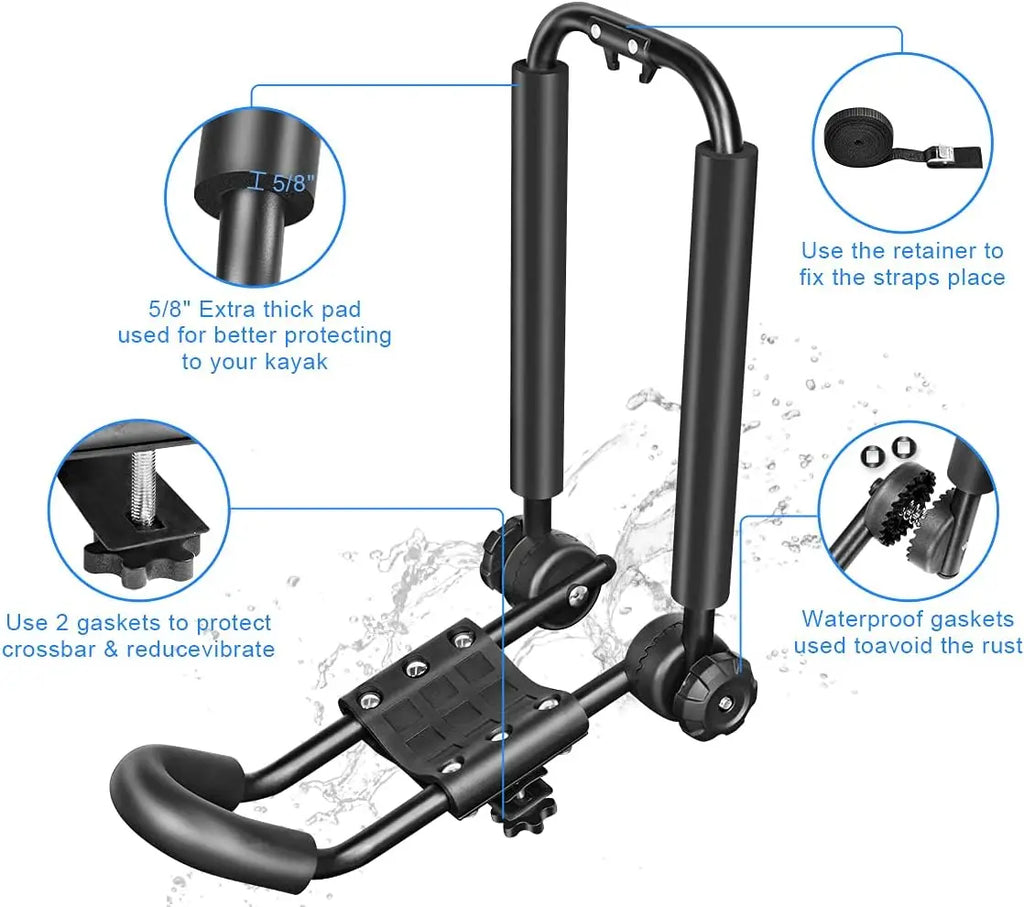Universal Foldable J-Bar Kayak Rack