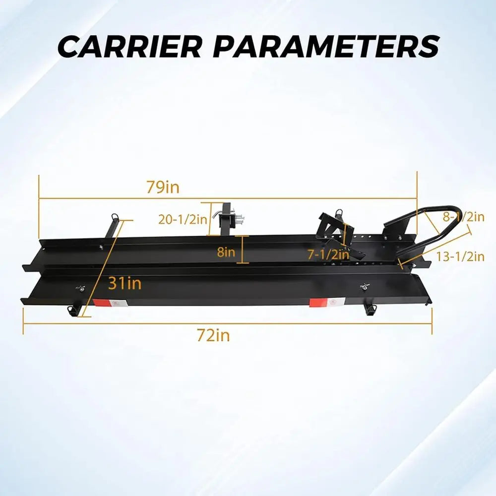 Motorcycle Carrier with Loading Ramp Heavy Duty Steel Hauler Rack Dirt Bike Rack Hitch Mount