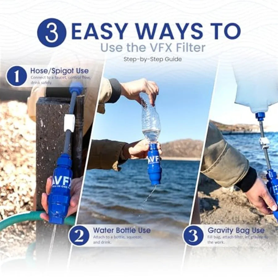 Survival Water Purifier for Camping Hiking, Backpacking,