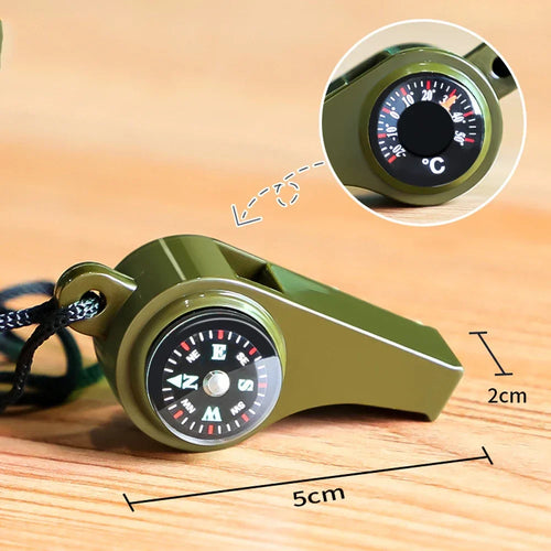3-in-1 Compass Whistle Thermometer