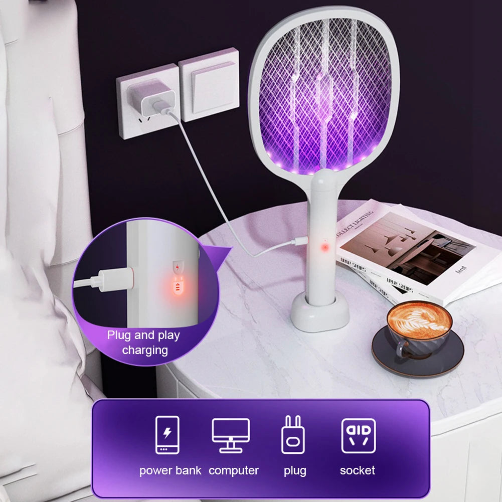 Electric Fly Swatter Handheld Fly Killer and Mosquito