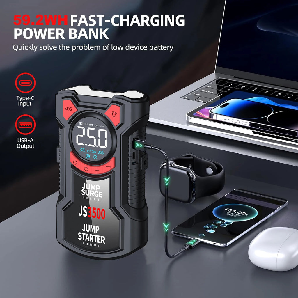 5-in-1 Multifunctional Air Pump Jump Starter