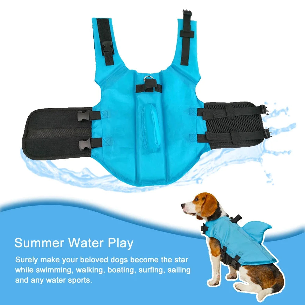 Shark Fin Dog Life Jacket Enhanced Buoyancy