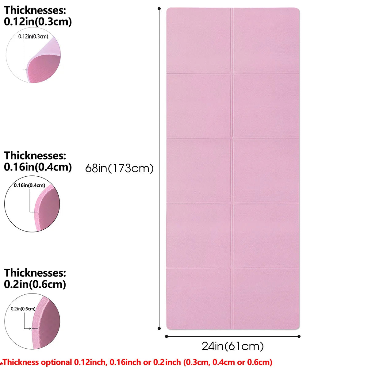 Non Slip Yoga Pad Travel Fitness Exercise