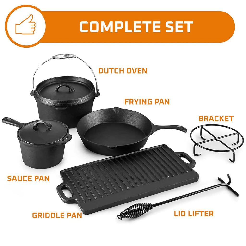 7. Pre Seasoned Cast Iron Pots And Pans
