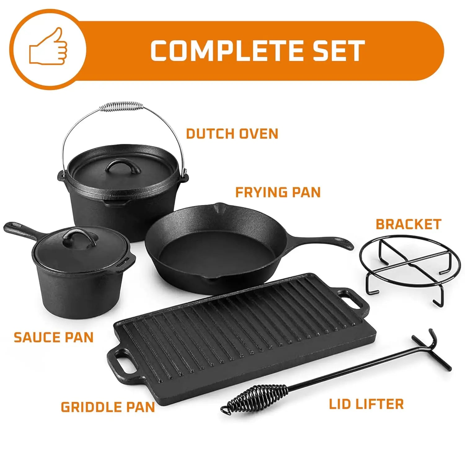 7. Pre Seasoned Cast Iron Pots And Pans