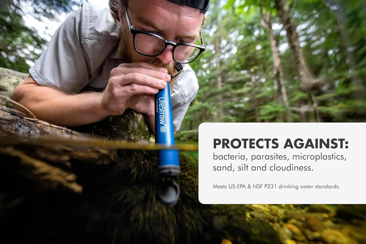 Personal water filter hiking camping travel emergency use