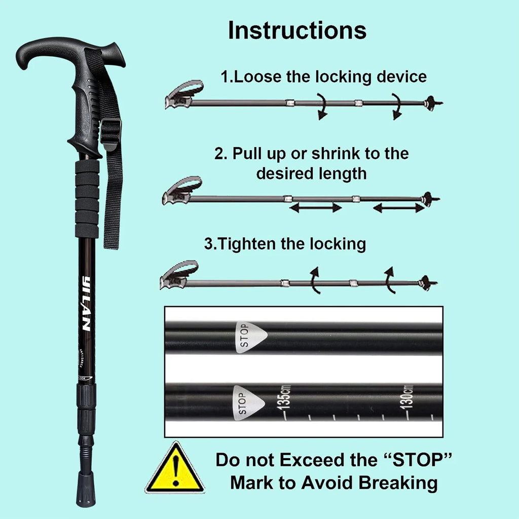 Ultralight hiking poles with shock absorption