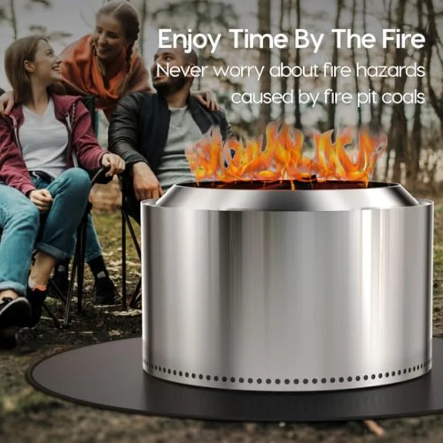 48" Fireproof Fire Pit Mat for Solo Stove Yukon 5-Layer Round Grill Mats for Outdoor Grill Deck Protector Waterproof Pad for Ca