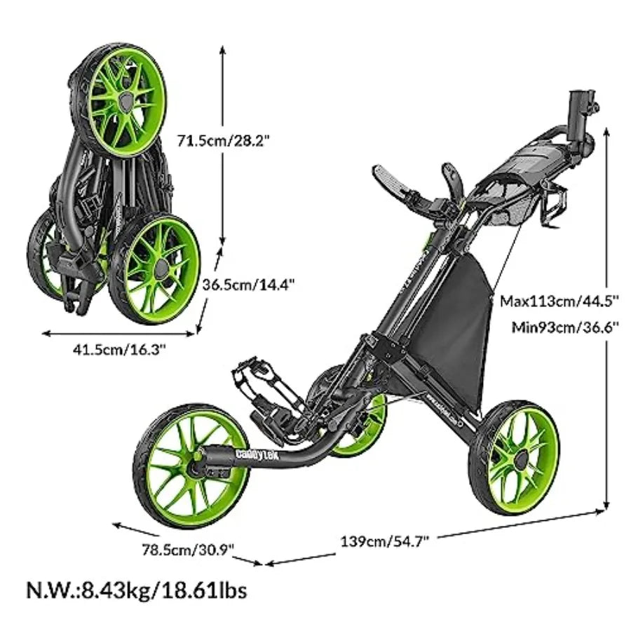 Golf push cart for outdoor use