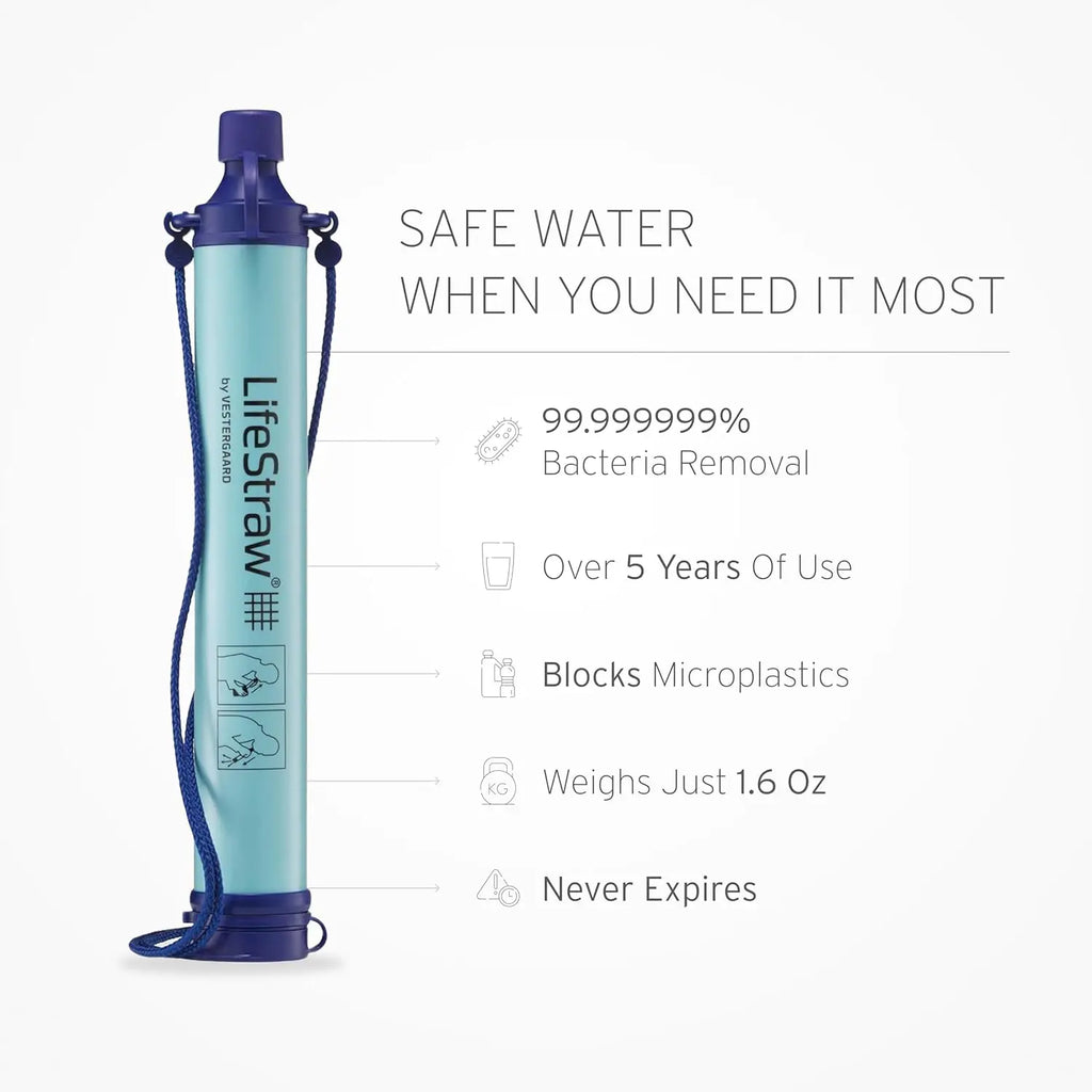 Personal water filter hiking camping travel emergency use