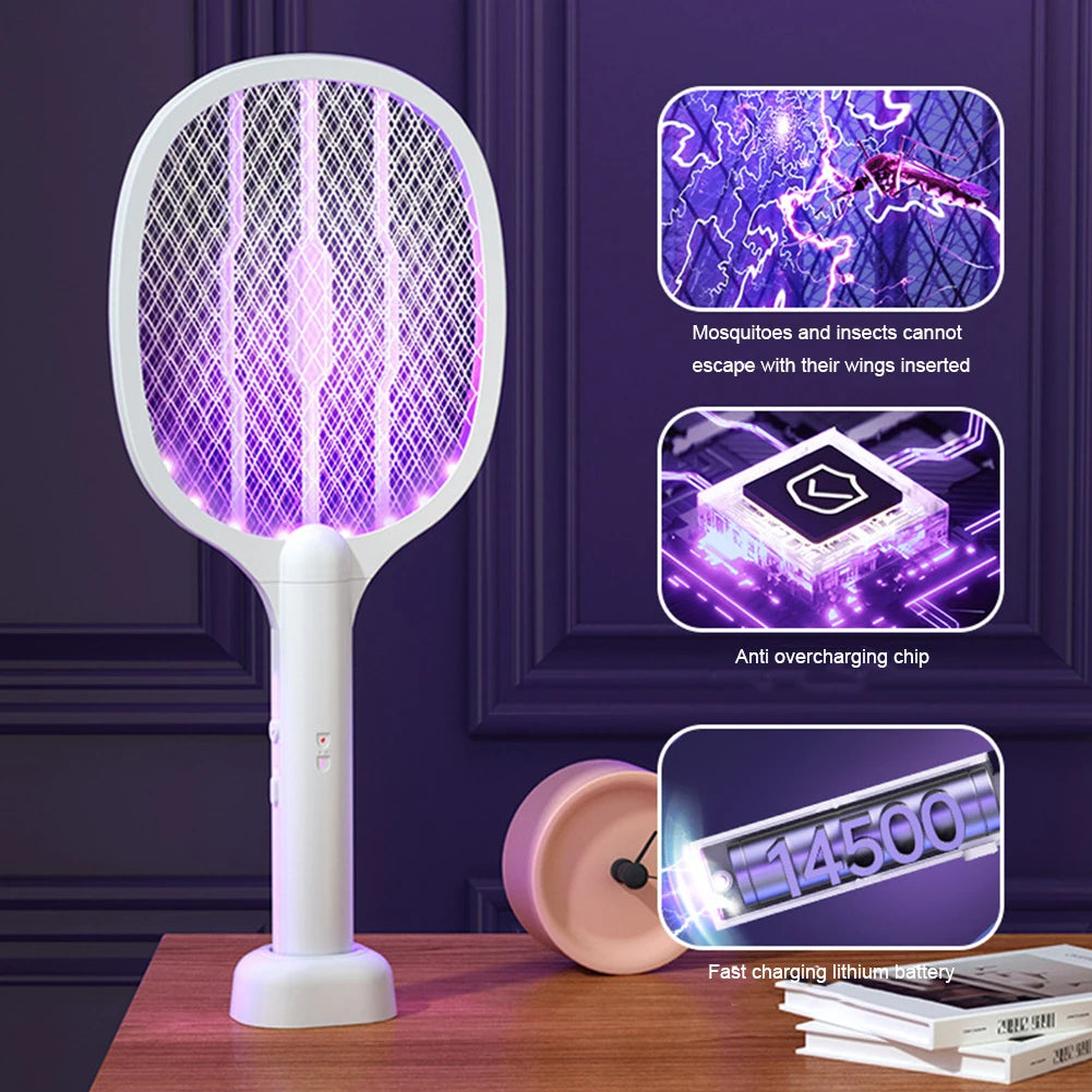 Electric Fly Swatter Handheld Fly Killer and Mosquito