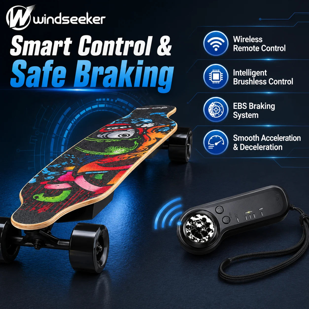 Electric Longboard Skateboard, 450W Motor
