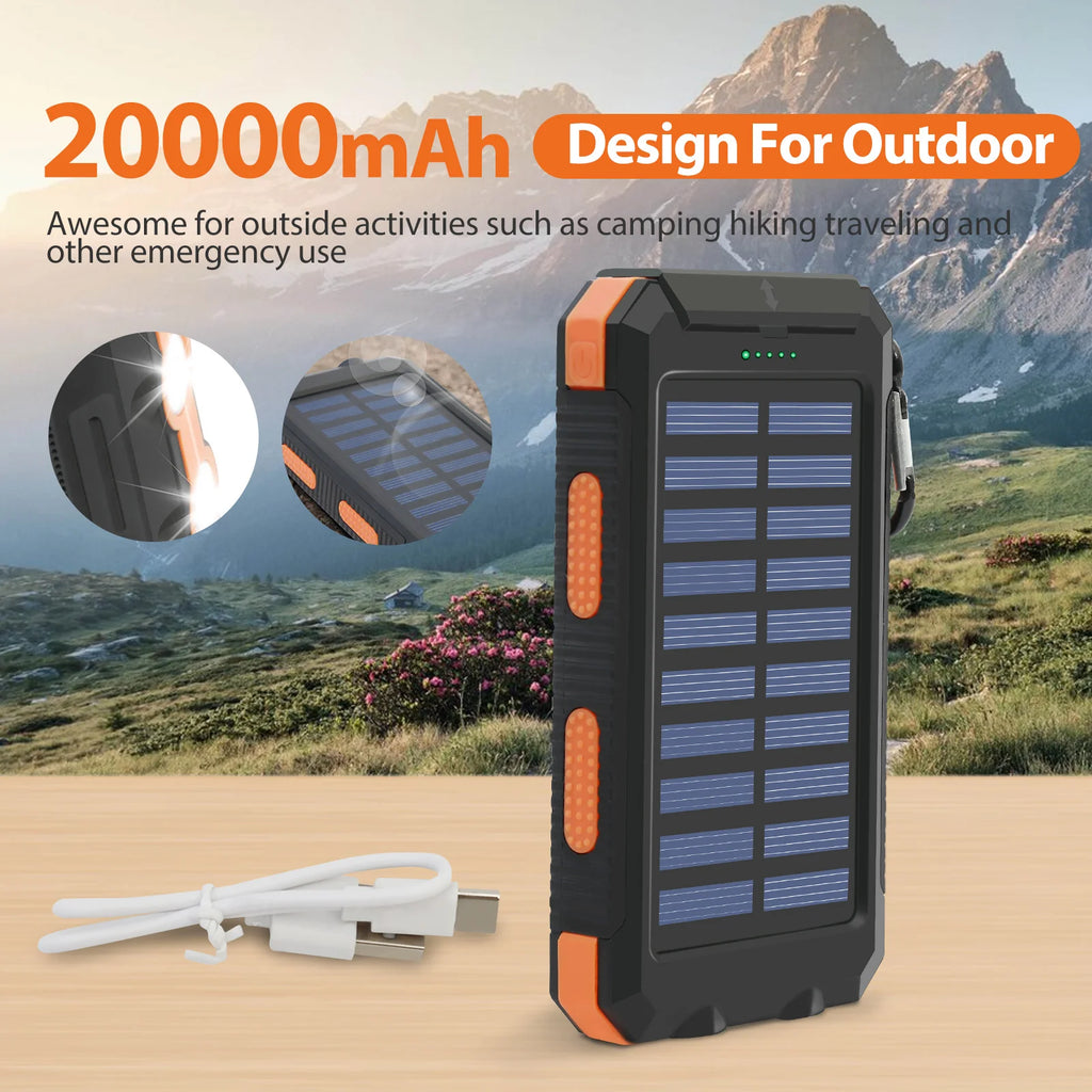 20000mAh Solar Power Bank Portable