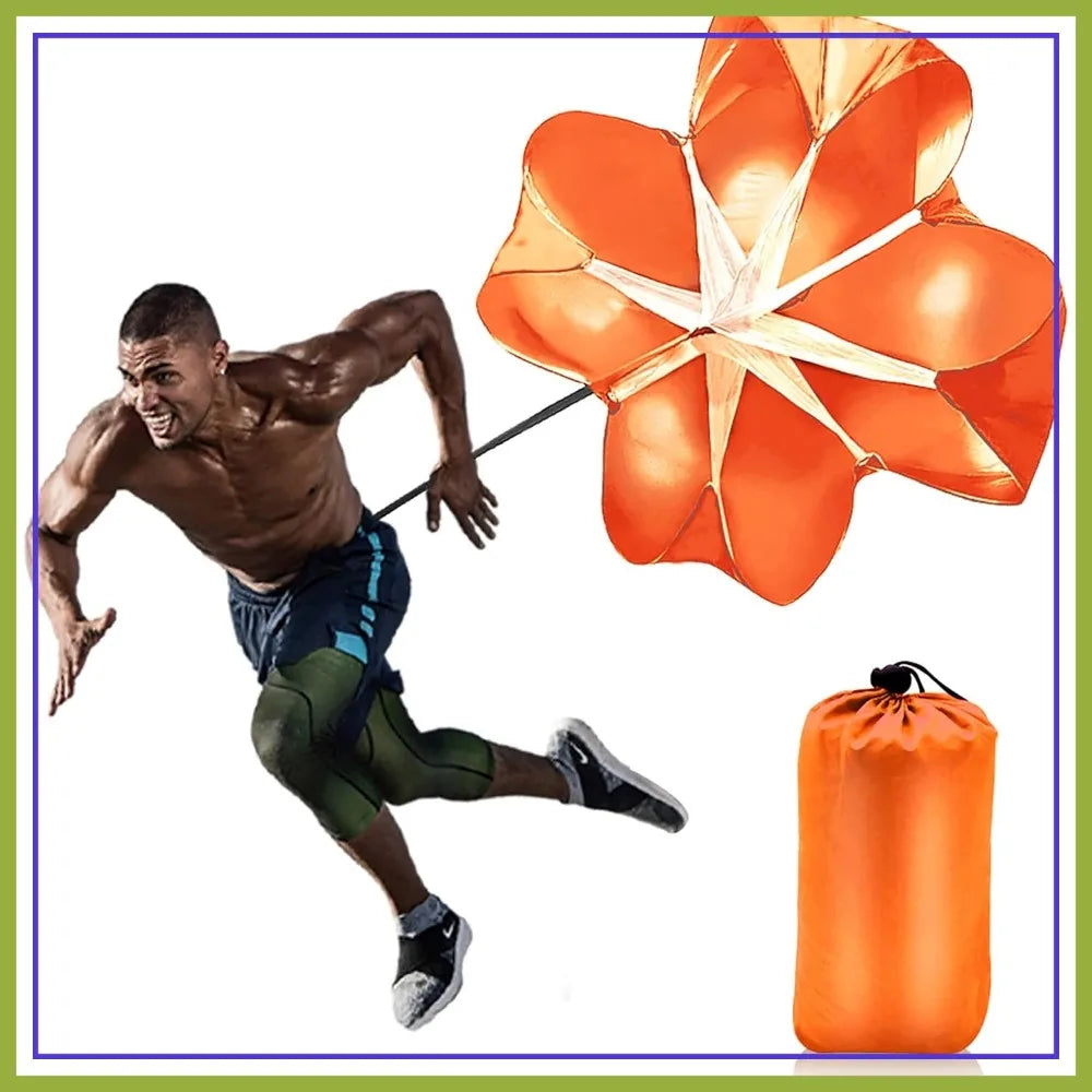 Speed Training Parachute, 56in Resistance Drag Chute for Sprinting Football with Adjustable Waist Belt