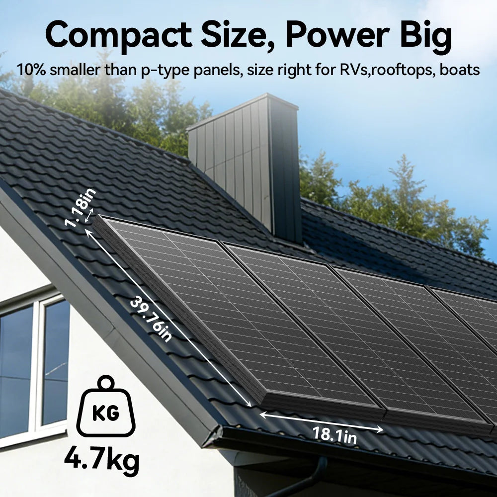 12V 400W/200W/100W Bifacial Solar Panel  Rooftop Camping