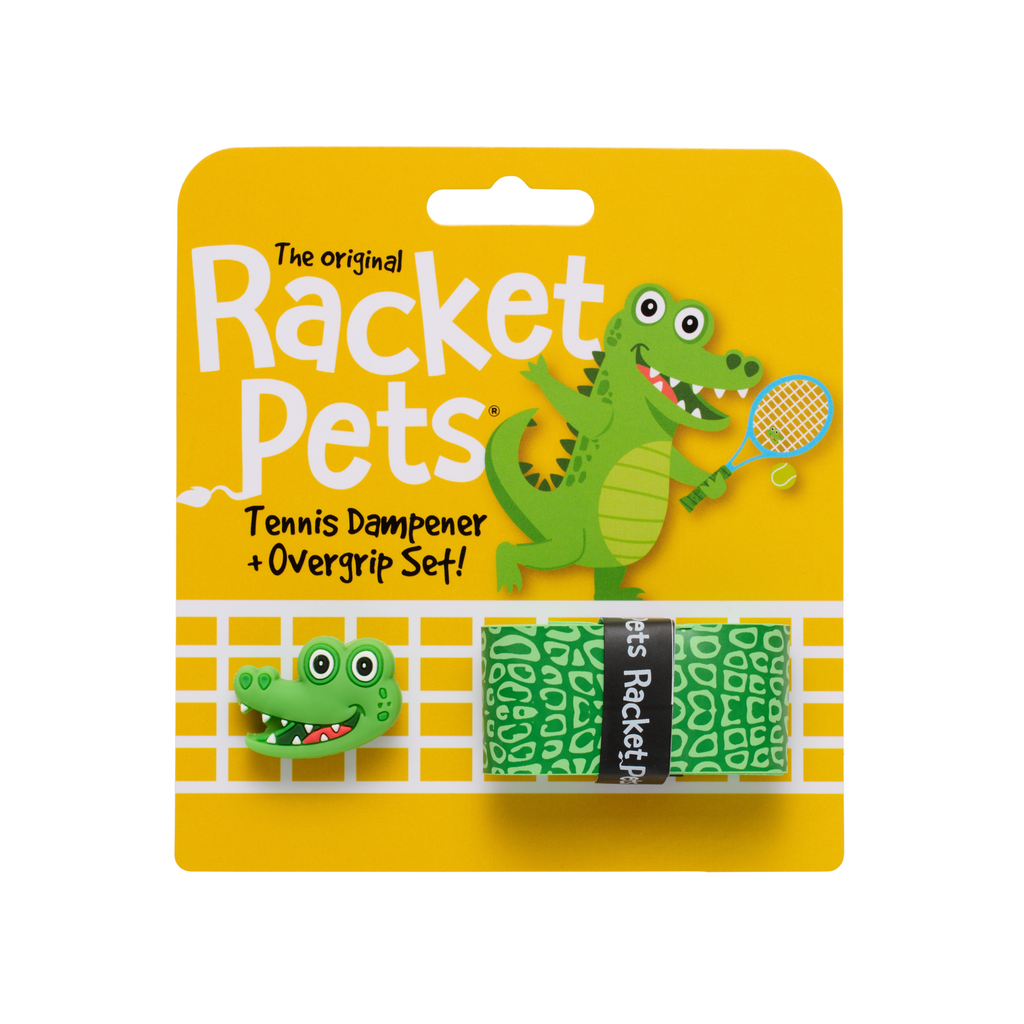 Alligator Green Tennis Overgrip Tape and Matching Shock Absorbing Dampener