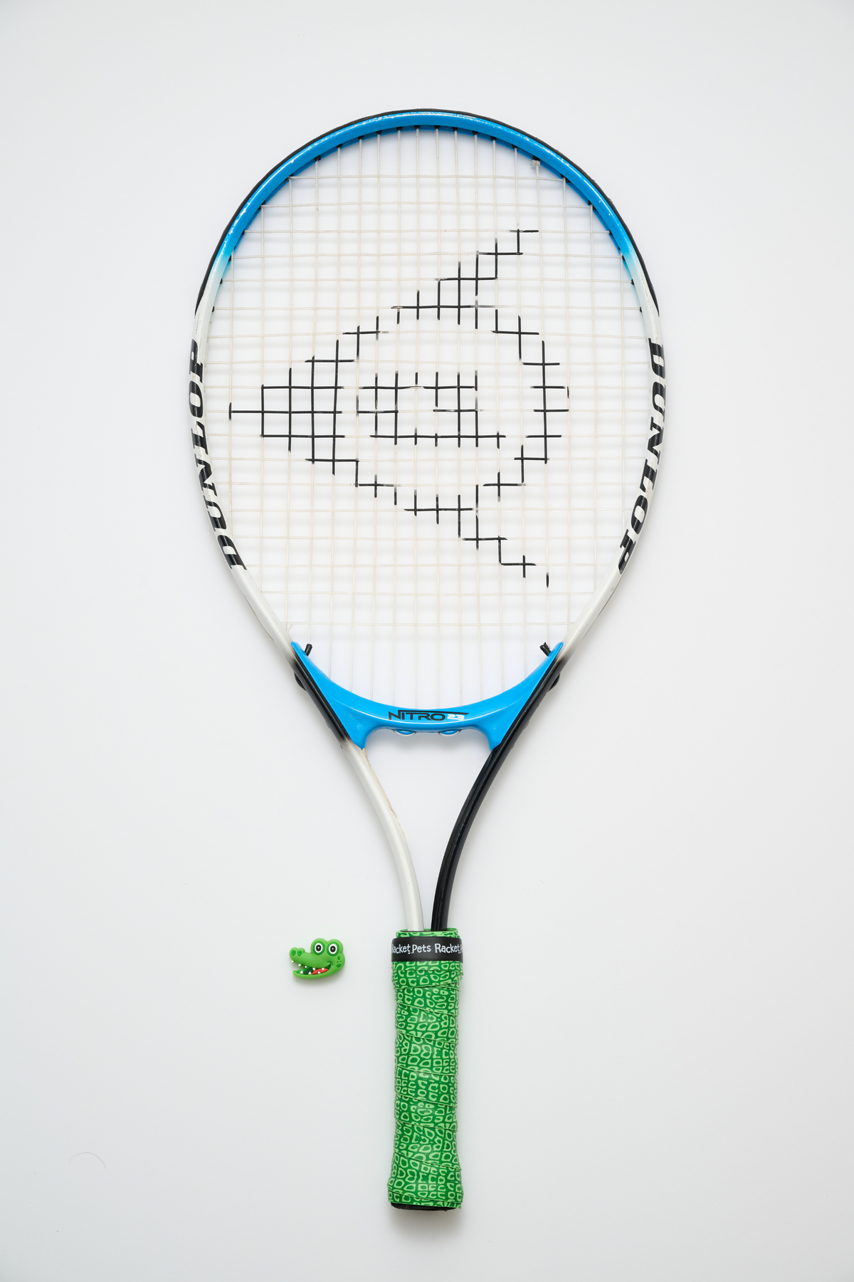 Alligator Green Tennis Overgrip Tape and Matching Shock Absorbing Dampener