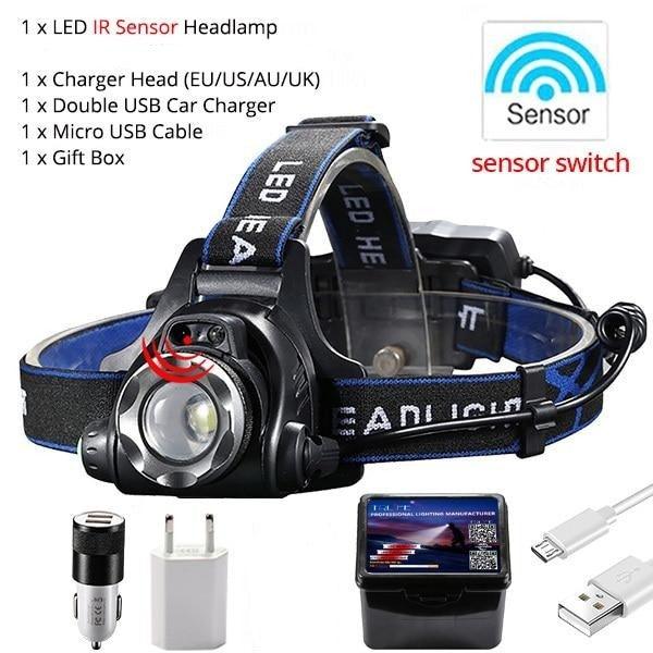 Rechargeable IR Sensor Super Bright Headlight