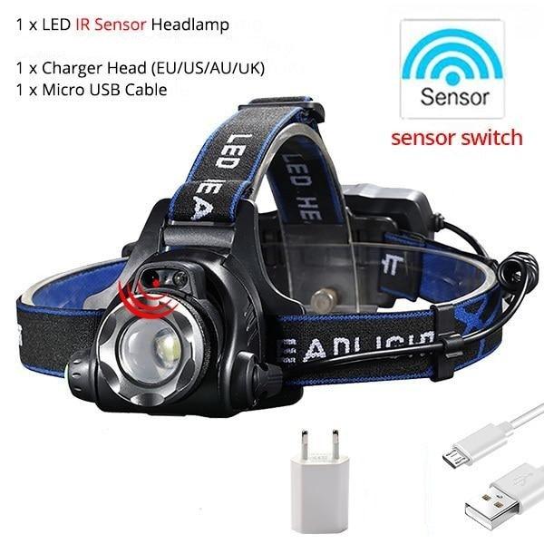 Rechargeable IR Sensor Super Bright Headlight