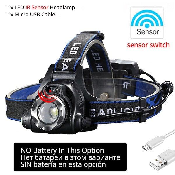 Rechargeable IR Sensor Super Bright Headlight