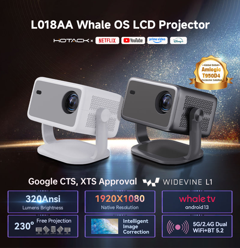 LCD Projector 320 ANSI Lumens, 1920X1080P Resolution